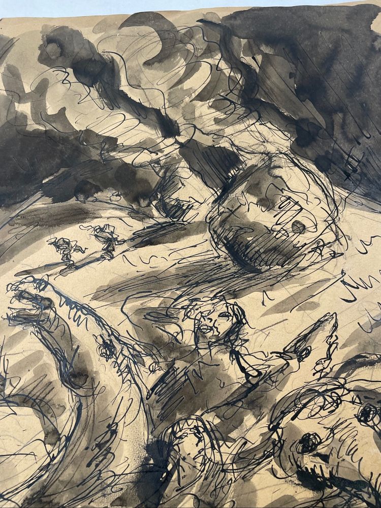 Encre Les chevaux de Léonard Bordes 