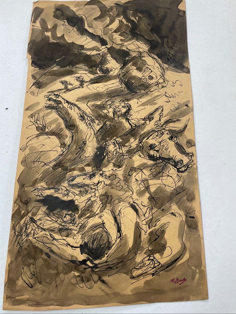 Encre Les chevaux de Léonard Bordes 