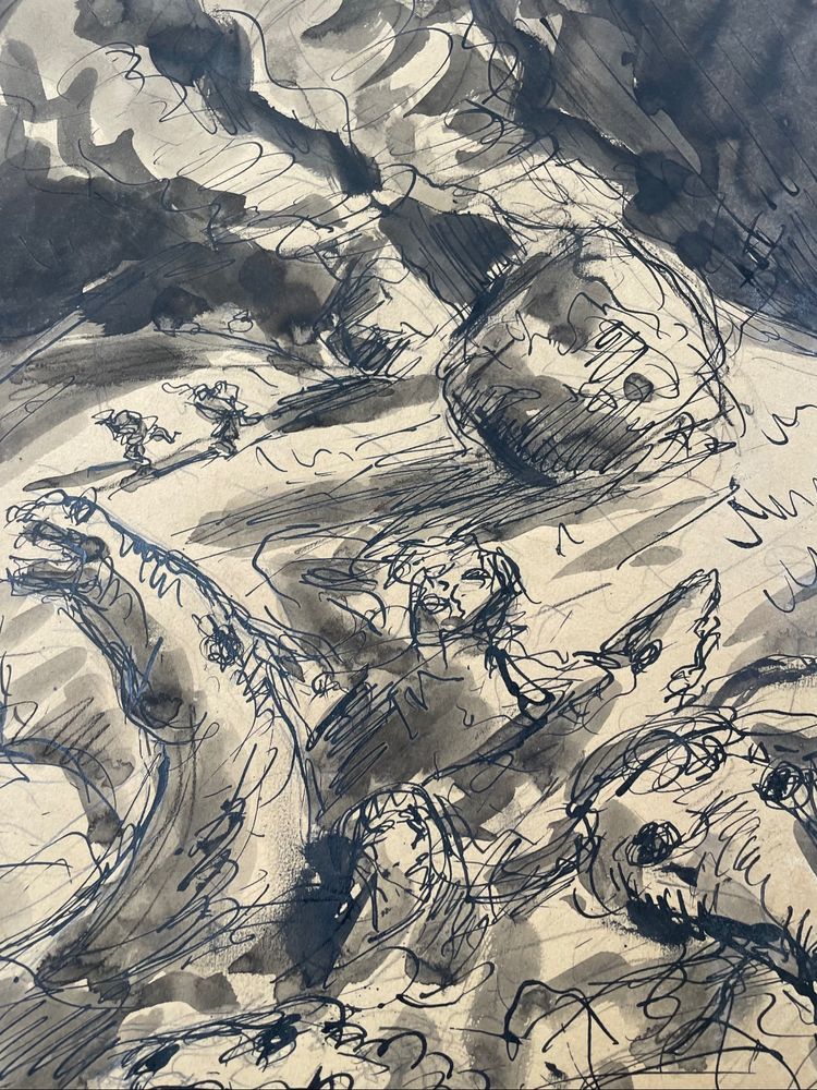 Encre Les chevaux de Léonard Bordes 