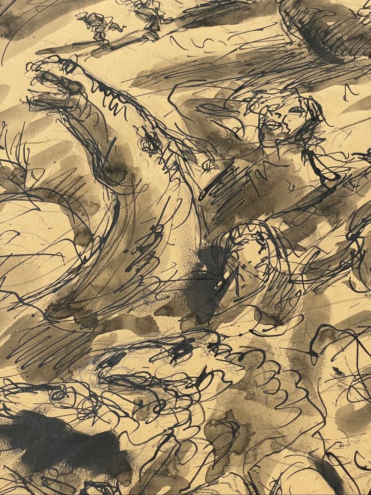 Encre Les chevaux de Léonard Bordes 
