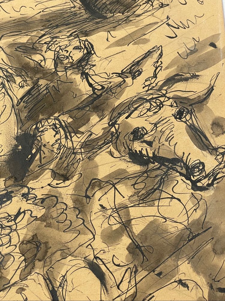 Encre Les chevaux de Léonard Bordes 