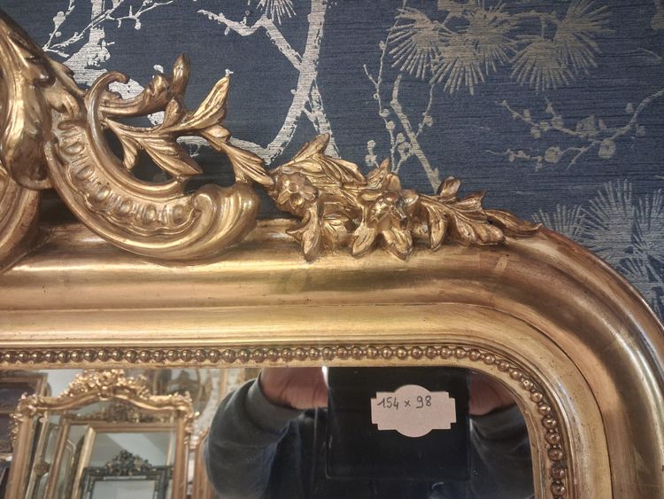 Miroir Louis Philippe à fronton 154 x 98