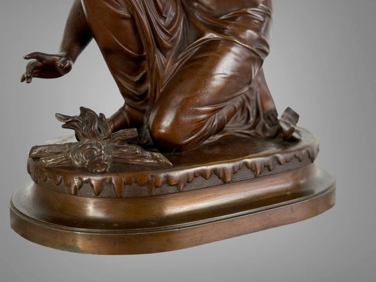 SCULPTURE EN BRONZE SIGNÉ DE ÉMILE LAURENT 1832 / 1898 REPRÉSENTANT UNE FEMME