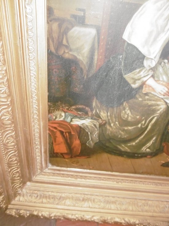 Olio su tavola Nel gusto di Greuze
