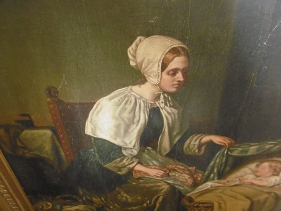 Olio su tavola Nel gusto di Greuze