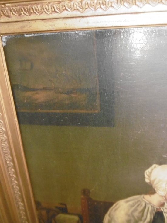 Olio su tavola Nel gusto di Greuze