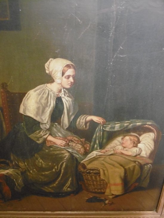 Olio su tavola Nel gusto di Greuze