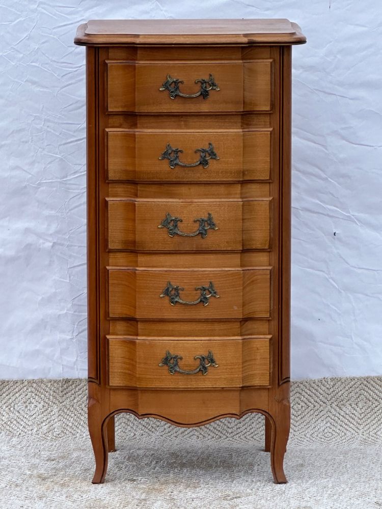 5-drawer cherry wood chest of drawers