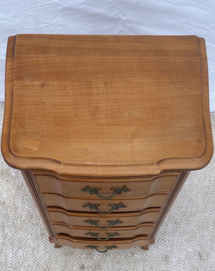 5-drawer cherry wood chest of drawers