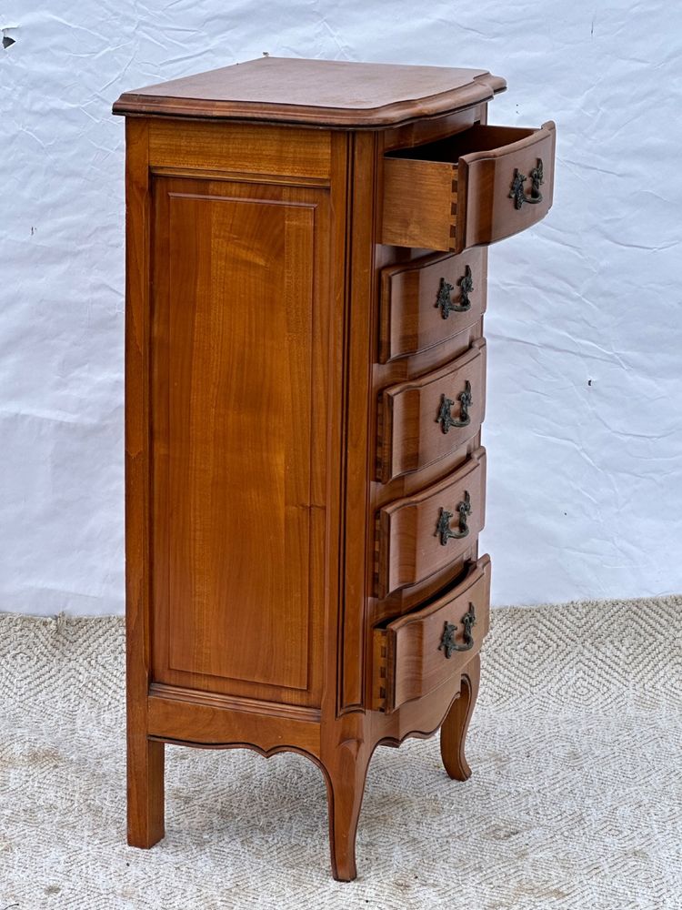 5-drawer cherry wood chest of drawers