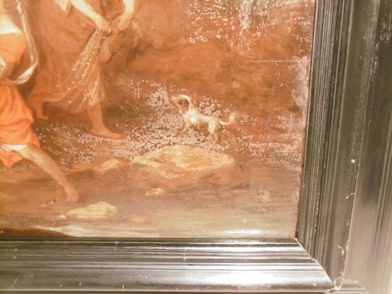 "Mosè salvato dalle acque" olio su tavola
