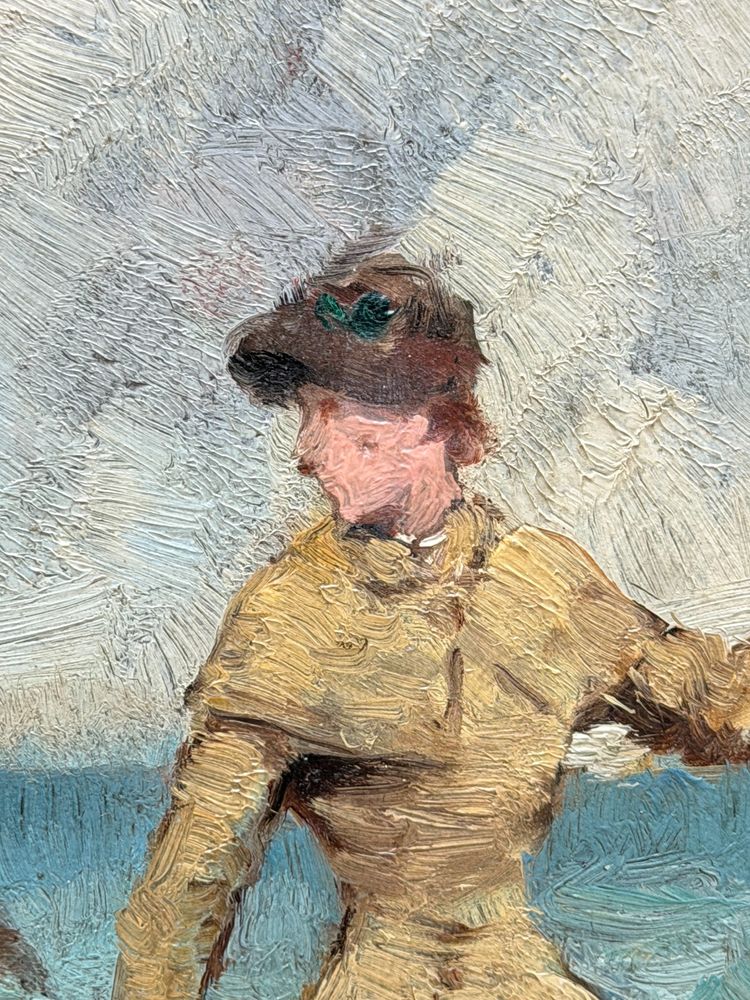 Alfred Stevens (1823-1906) Attributed to - Elegant Woman with Parasol, circa 1870
