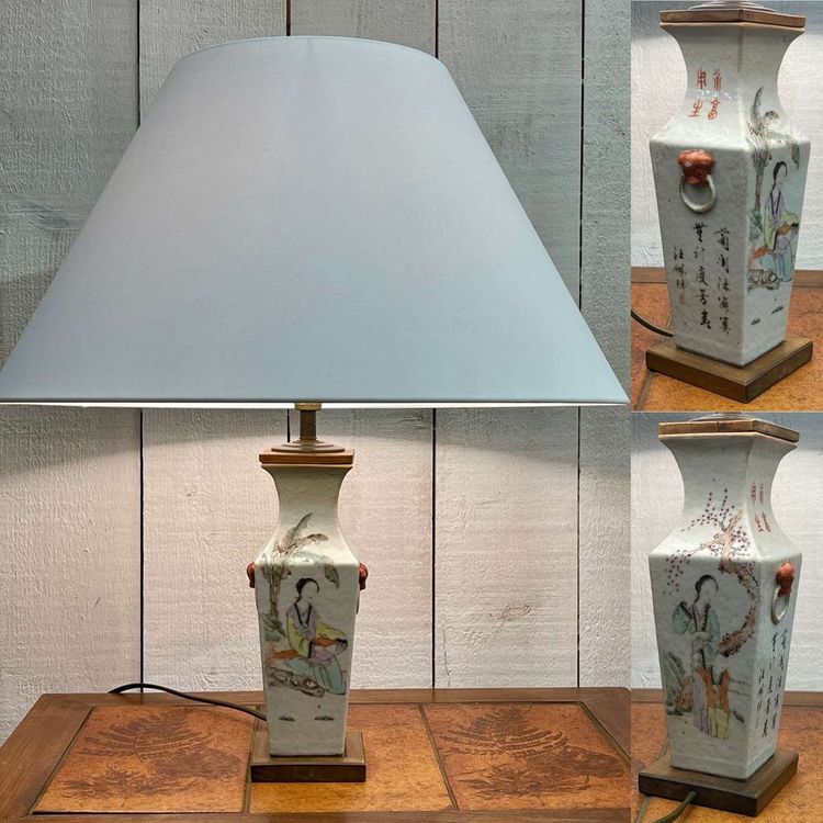 Early 20th century Chinese porcelain lamp