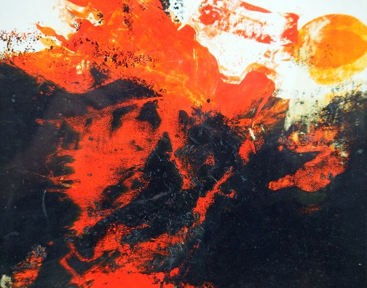 "Abstraction"huile sur papier par Jean Commère
