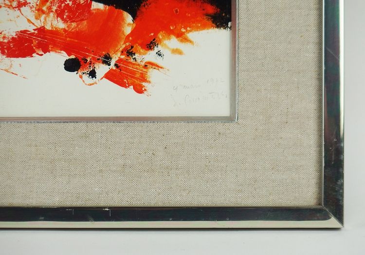 "Abstraction"huile sur papier par Jean Commère