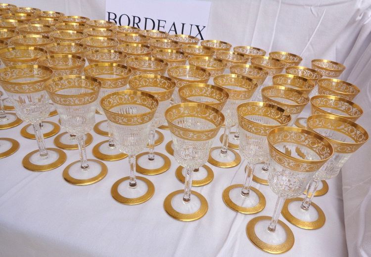 1  Bicchiere da Bordeaux da 14,2 cm in cristallo Saint Louis, modello Thistle Oro