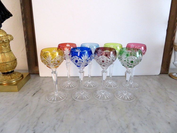 1 Wasserglas oder „Roemer Parmentier“ aus Baccarat-Kristall „Overlay“