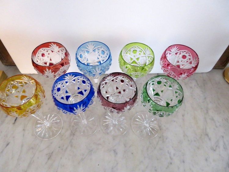 1 Wasserglas oder „Roemer Parmentier“ aus Baccarat-Kristall „Overlay“