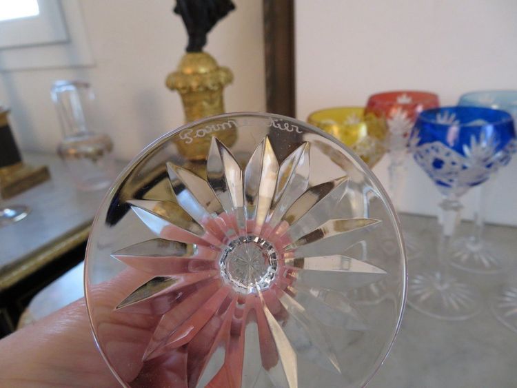 1 Wasserglas oder „Roemer Parmentier“ aus Baccarat-Kristall „Overlay“