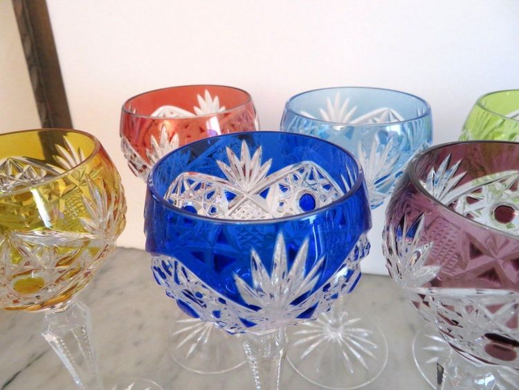 1 Wasserglas oder „Roemer Parmentier“ aus Baccarat-Kristall „Overlay“