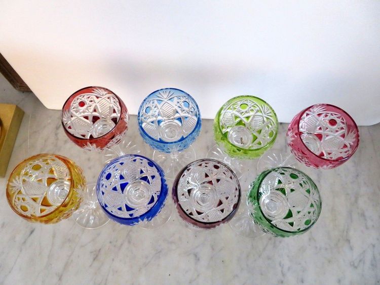 1 Wasserglas oder „Roemer Parmentier“ aus Baccarat-Kristall „Overlay“