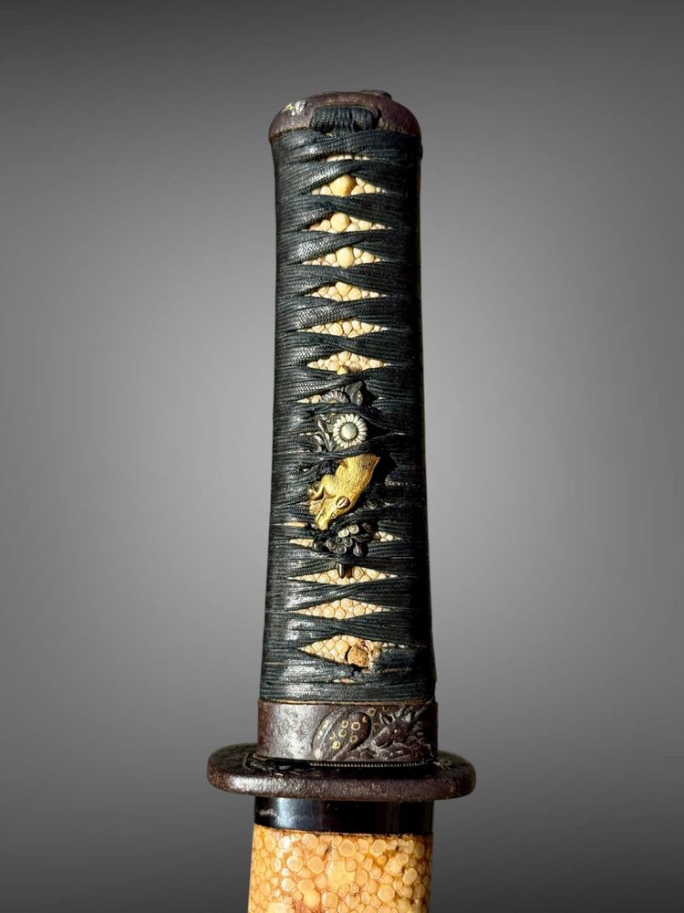 Tanto de samuraï, saya en galuchat - Période Edo (1603-1868).