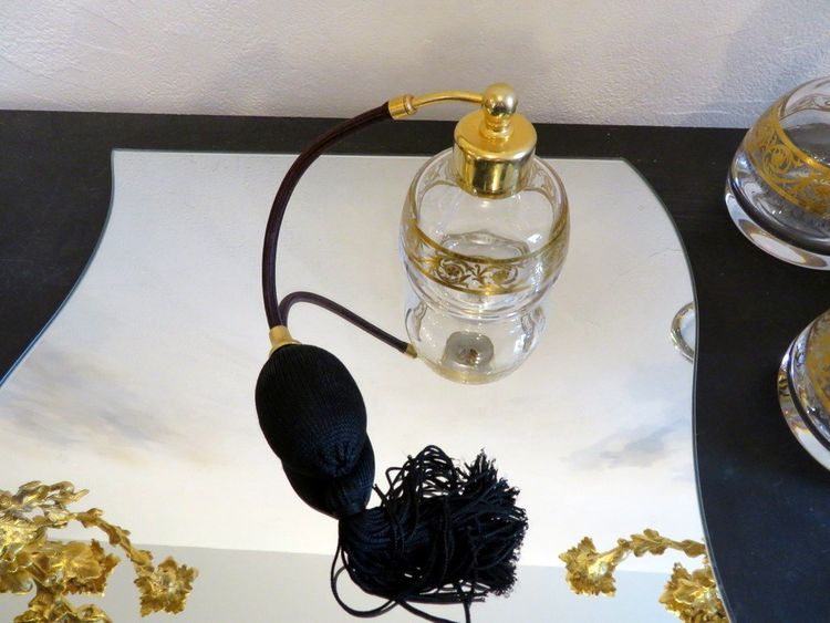 Saint Louis Thistle Gold Crystal Perfume-Style Beauty Set