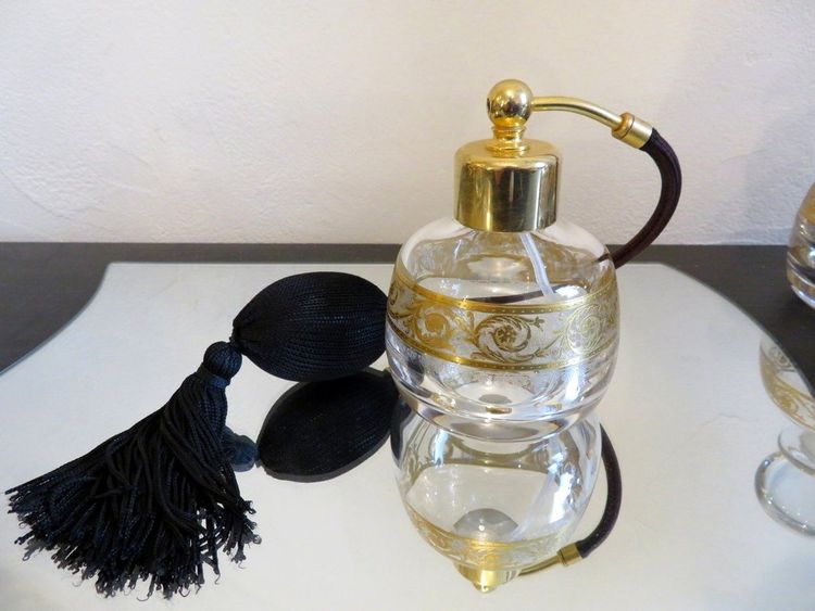 Saint Louis Thistle Gold Crystal Perfume-Style Beauty Set