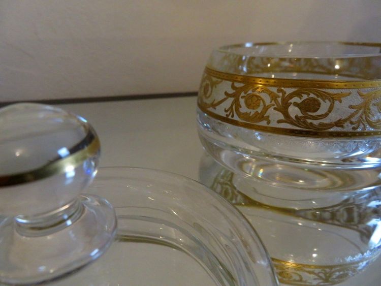 Saint Louis Thistle Gold Crystal Perfume-Style Beauty Set