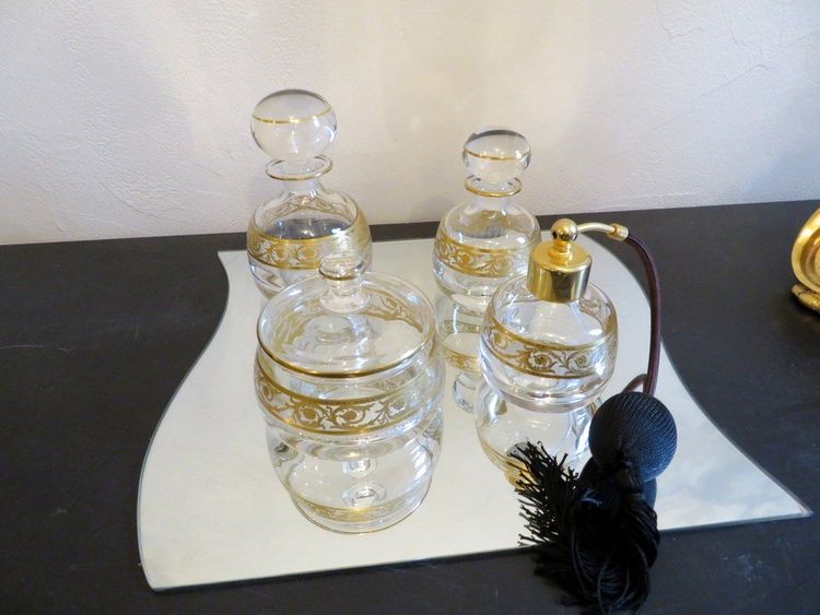 Saint Louis Thistle Gold Crystal Perfume-Style Beauty Set