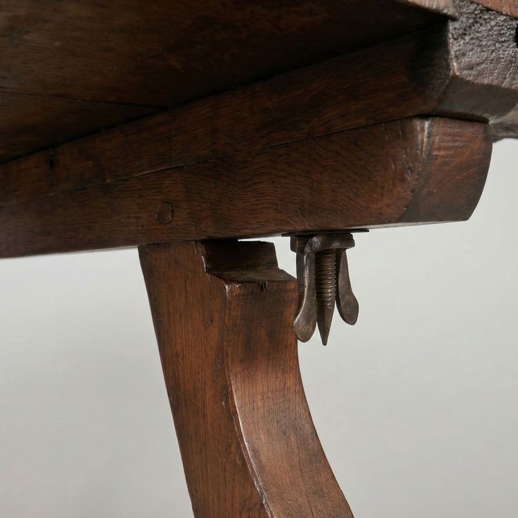 Spanish Baroque Style Dining Table with Wrought-Iron Stretcher — 18th Century