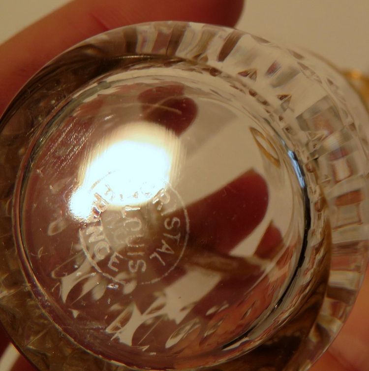 6 cm Digestif Glass, Saint Louis Thistle Gold Crystal, Signed
