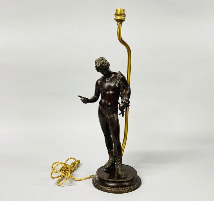  Michele AMODIO (1850-1890?) bronze sculpture "Narcissus" 