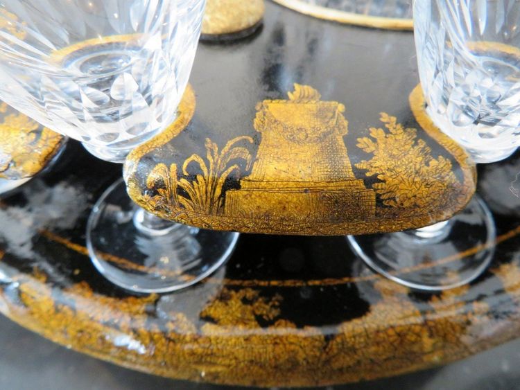 19th-Century Charles X-Era Crystal Liquor Cabinet
