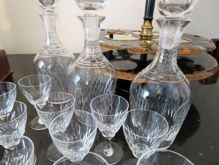 19th-Century Charles X-Era Crystal Liquor Cabinet