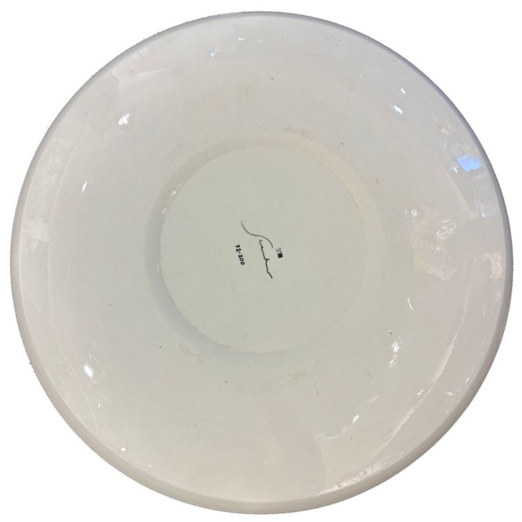 Piatto in ceramica smaltata di Emilio Scanavino, XX secolo.