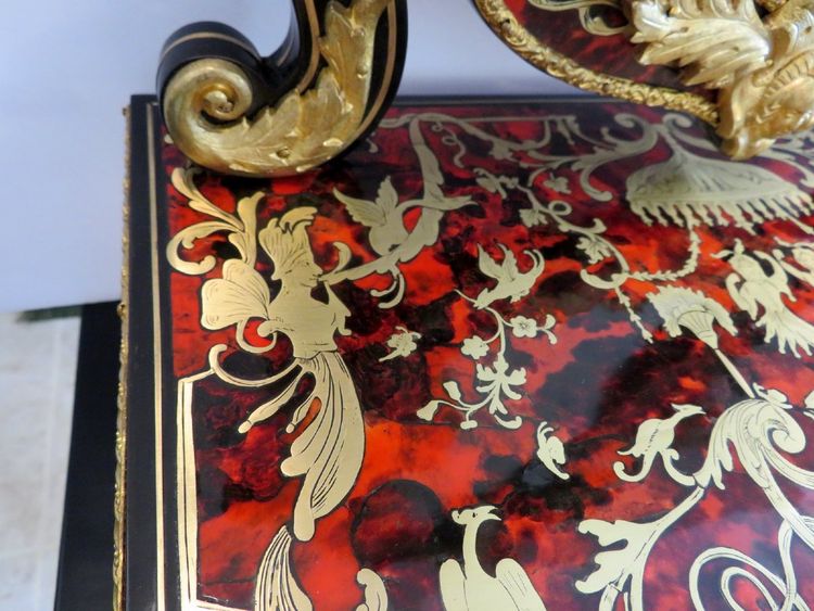 Barbière Avec Miroir En Marqueterie Boulle d'époque Napoléon III