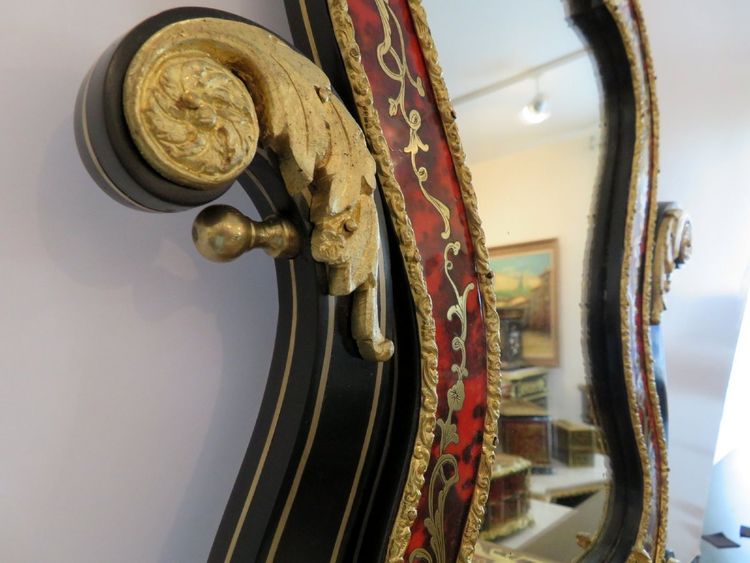 Barbière Avec Miroir En Marqueterie Boulle d'époque Napoléon III