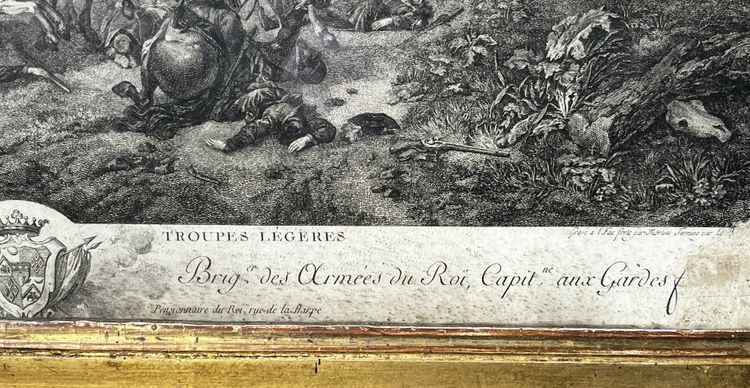 Gravure de bataille du 18ème siècle