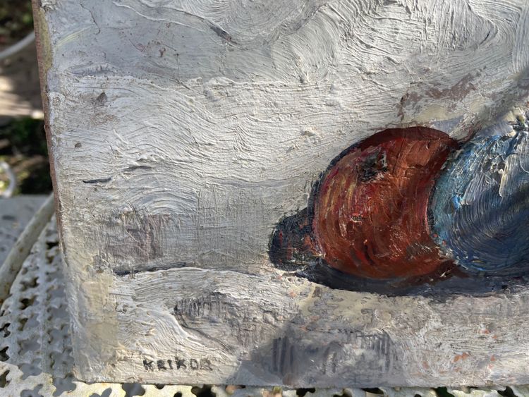 Still life with fruit and bottle