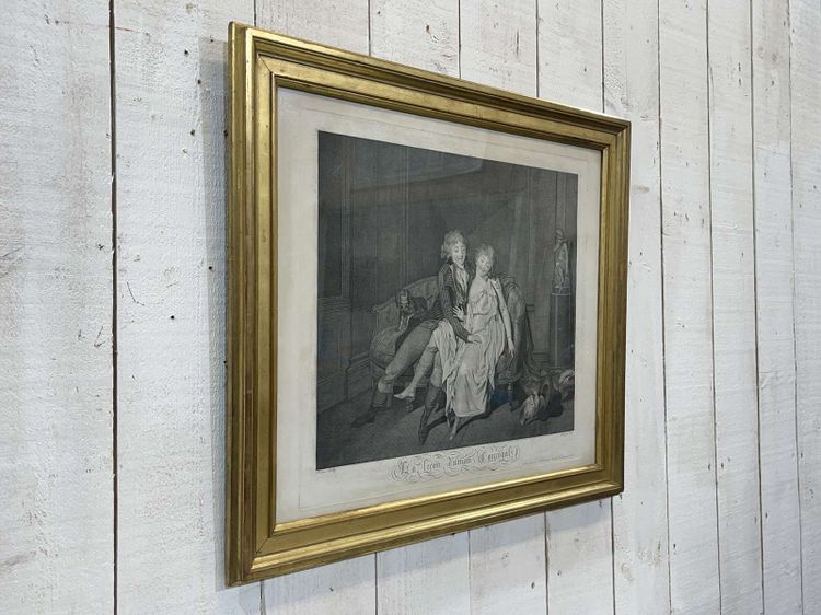 Gravure 19ème d'après Boilly LA LECON D'UNION CONJUGALE