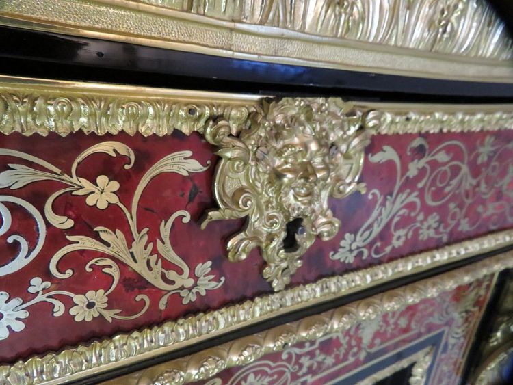 Louis XIV style silver cabinet in Boulle marquetry, Napoleon III period, 19th century