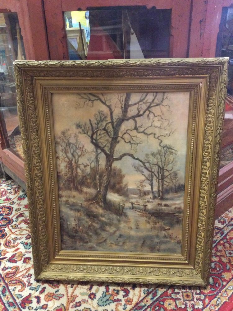 Winter landscape, signed H. GUIBERT