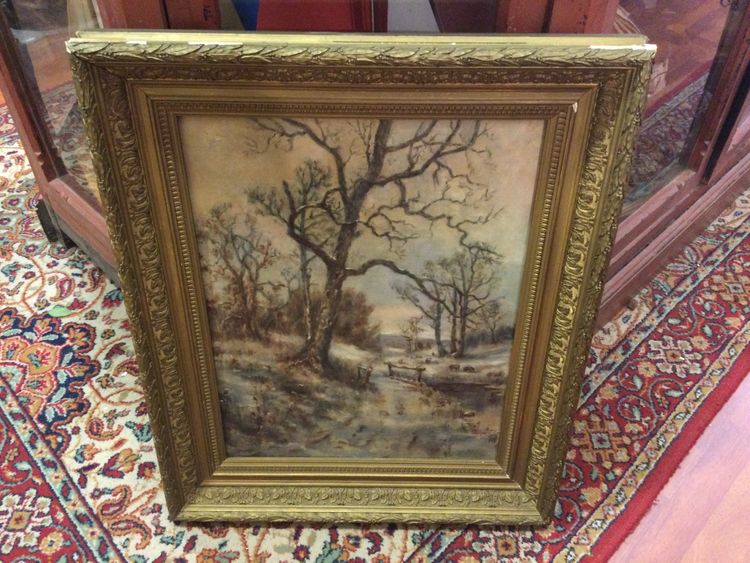 Winter landscape, signed H. GUIBERT