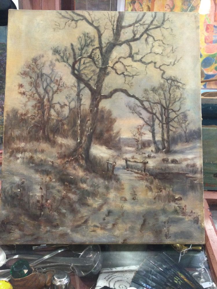 Winter landscape, signed H. GUIBERT