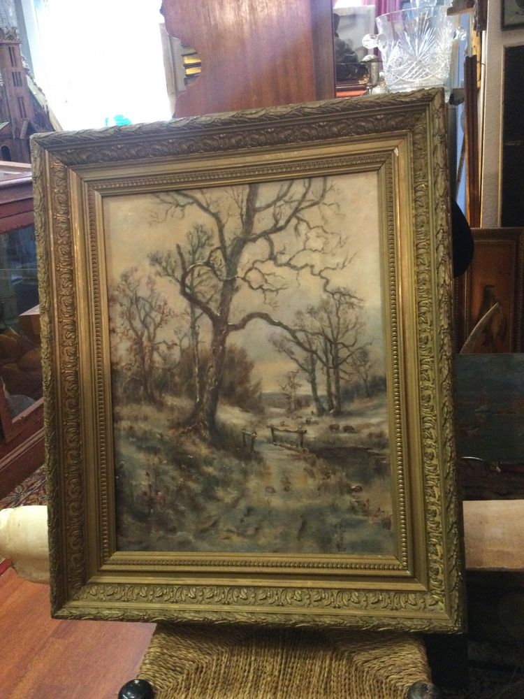 Winter landscape, signed H. GUIBERT