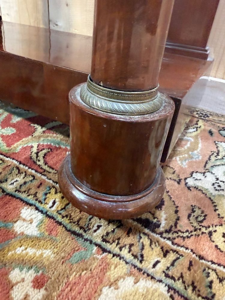 Table d'appoint Empire en noyer et marbre noir