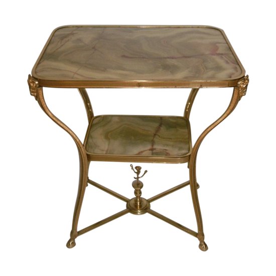 Gilded Bronze Pedestal Table