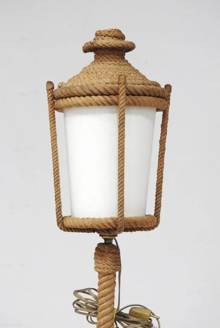 Audoux Minet , original rope floor lamp circa 1950/1960