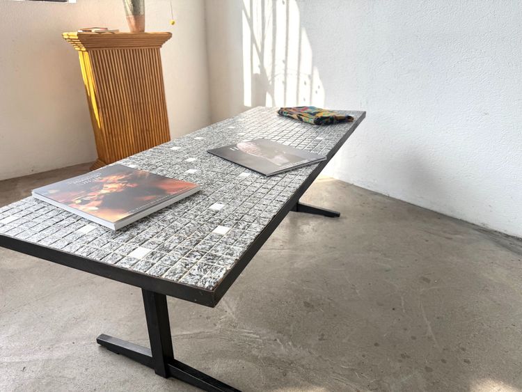 Modernist coffee table, ceramic mosaic, Lilienthal, 60s